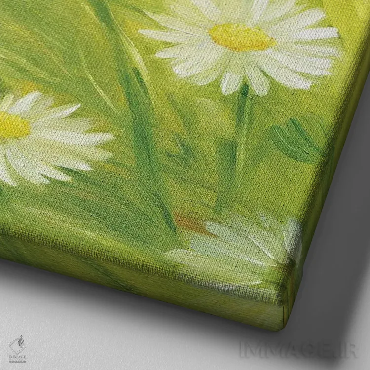 تابلو ایزابل و گلها اثر دیوید جواکین - نمای نزدیک بافت بوم