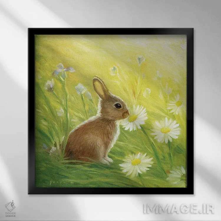 تابلو ایزابل و گلها اثر دیوید جواکین - نمای قابدار مشکی