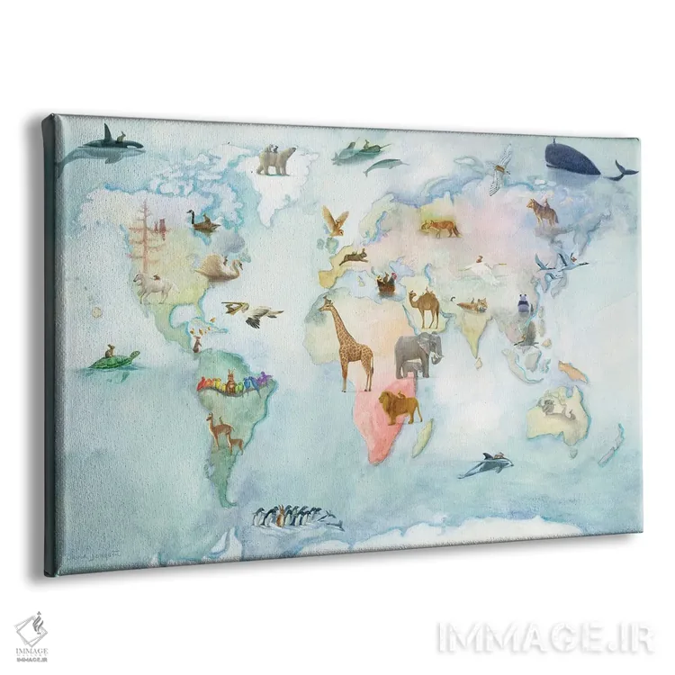 تابلو نقشهٔ ماجراجویی جهان اثر دیوید جواکین - نمای پرسپکتیو محصول