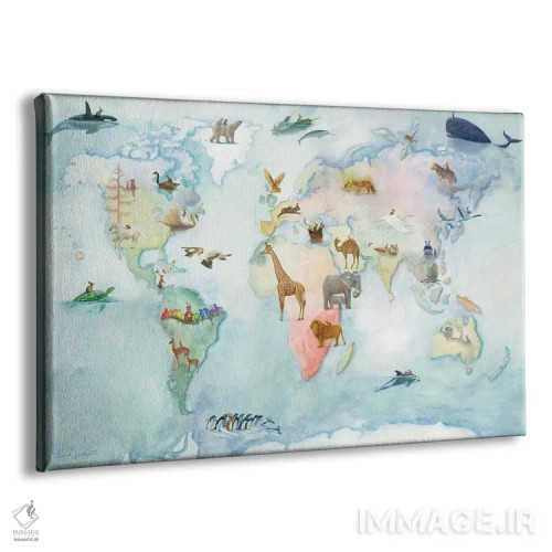 تابلو نقشهٔ ماجراجویی جهان اثر دیوید جواکین - نمای پرسپکتیو محصول