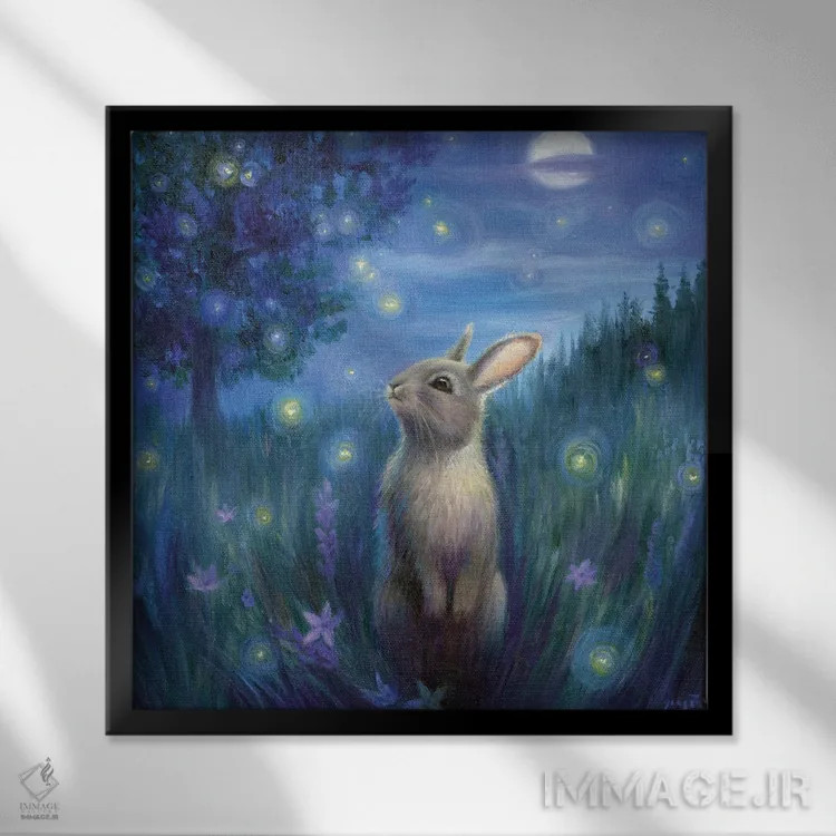 تابلو ایزابل و کرمهای شبتاب اثر دیوید جواکین - نمای قابدار مشکی