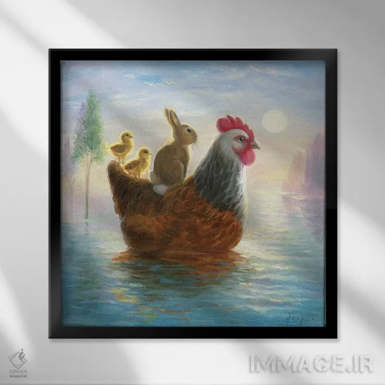 تابلو ایزابل و سیل اثر دیوید جواکین - نمای قابدار مشکی