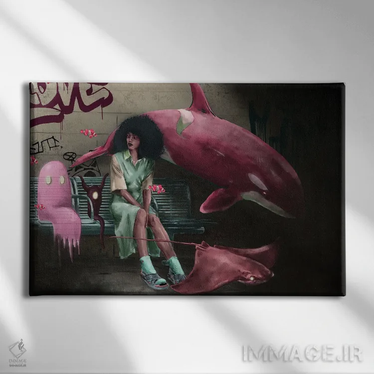 تابلو ایستگاه اتوبوس (قدیمی) اثر دنیل جیمز اسمیت - نمای روبهرو روی دیوار