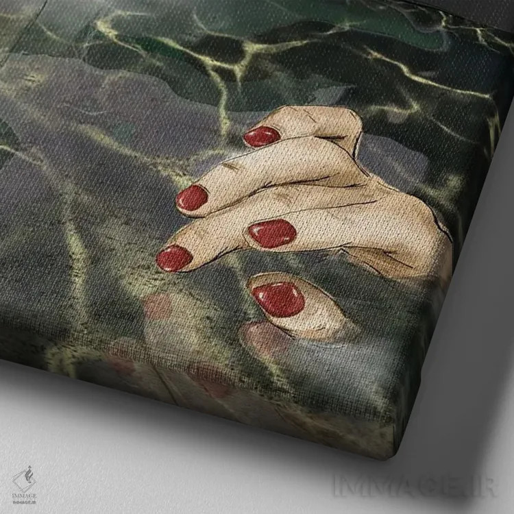 تابلو غرق شدن اثر دنیل جیمز اسمیت - نمای نزدیک بافت بوم