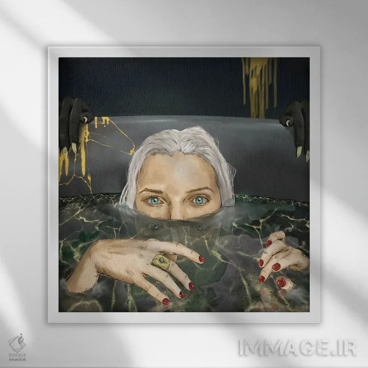 تابلو غرق شدن اثر دنیل جیمز اسمیت - نمای قابدار سفید