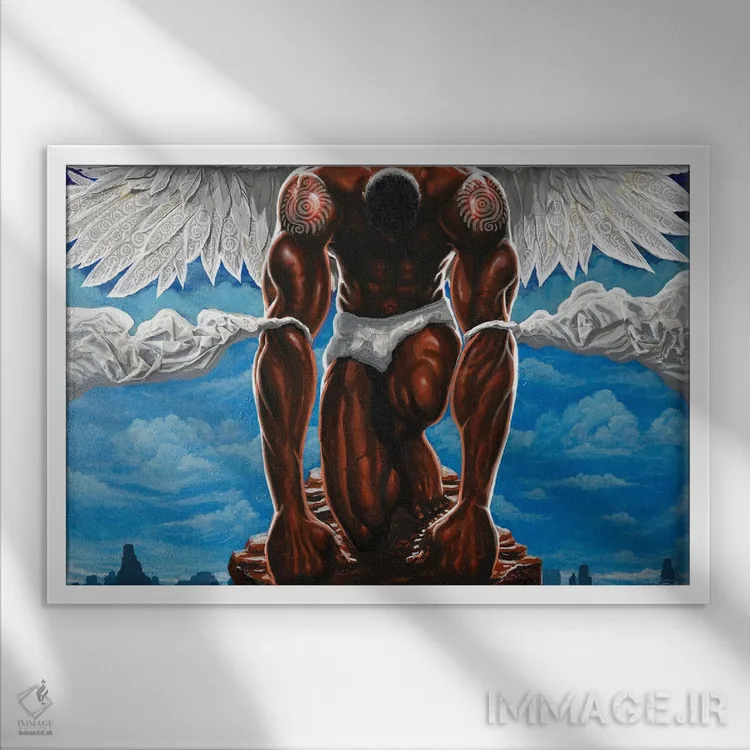 تابلو فرشته نگهبان اثر دیانجی - نمای قابدار سفید