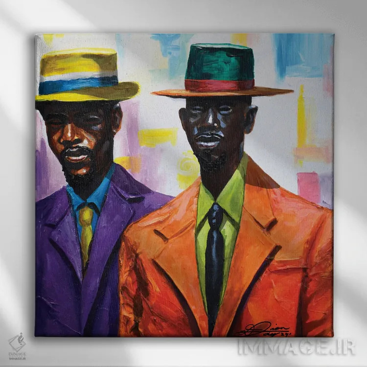 تابلو پسران محله اثر دیانجی - نمای روبهرو روی دیوار