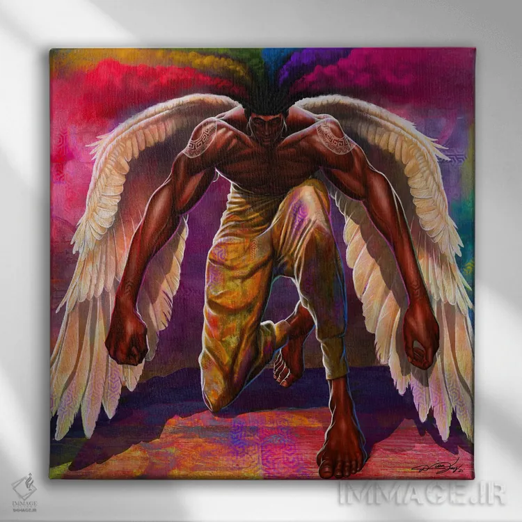 تابلو فرودگاه فرشتگان اثر دیانجی - نمای روبهرو روی دیوار