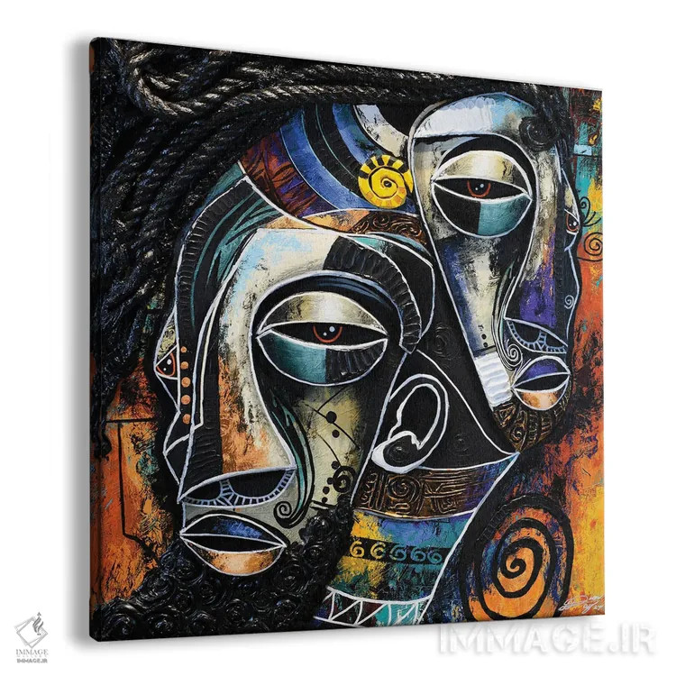 تابلو معشوقههای ماسکدار اثر دیانجی - نمای پرسپکتیو محصول