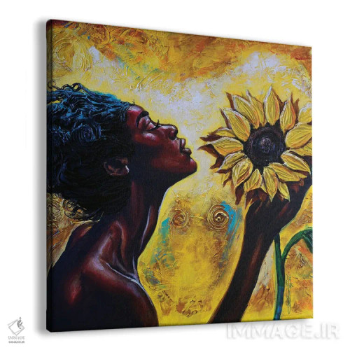 تابلو دختر گل آفتابگردان (مجموعه گلدختر) اثر دیانجی - نمای پرسپکتیو محصول