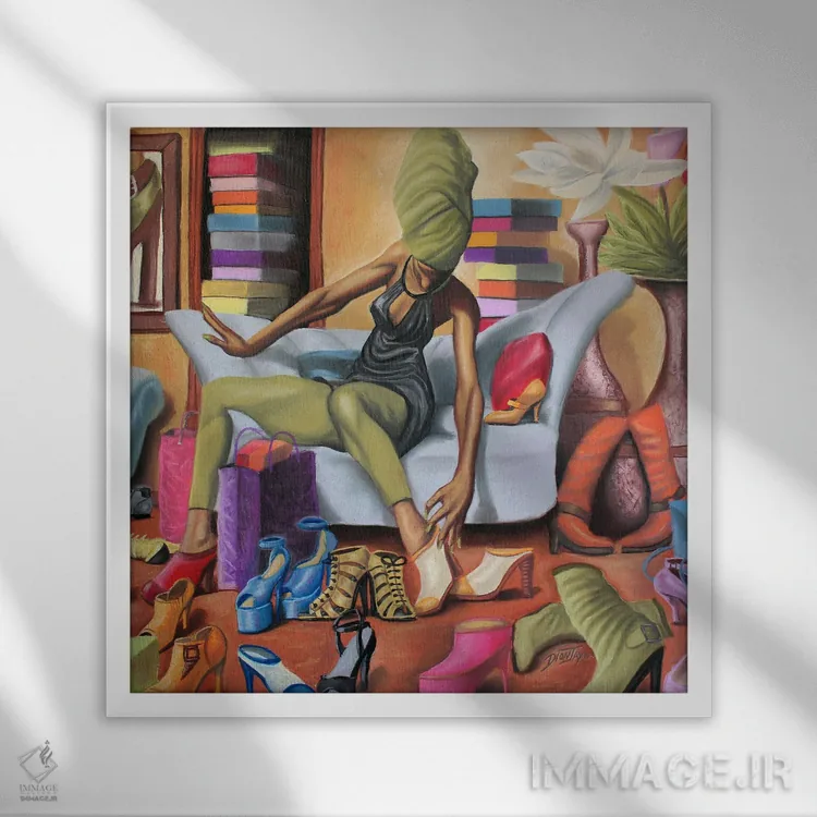 تابلو معتاد کفش اثر دیانجی - نمای قابدار سفید