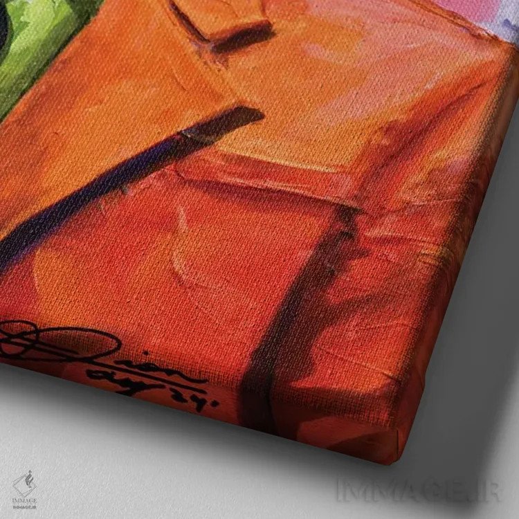 تابلو پسران محله اثر دیانجی - نمای نزدیک بافت بوم