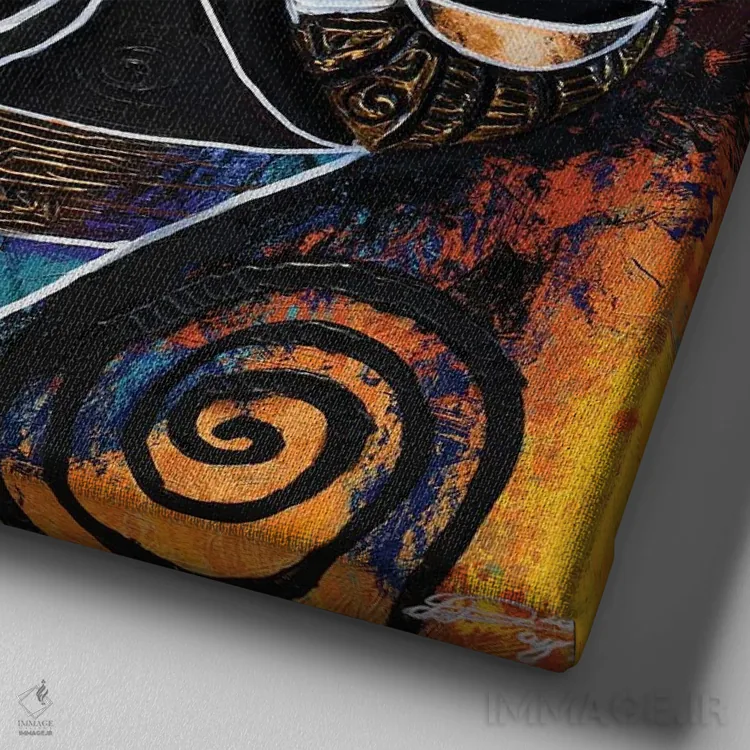 تابلو معشوقههای ماسکدار اثر دیانجی - نمای نزدیک بافت بوم