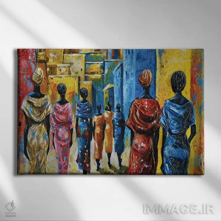 تابلو زیارت زنان اثر دیانجی - نمای روبهرو روی دیوار