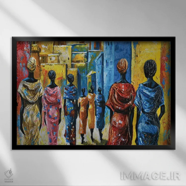 تابلو زیارت زنان اثر دیانجی - نمای قابدار مشکی