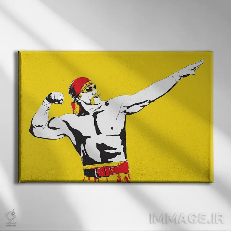 تابلو هالک هوگان (کشتیگیر) اثر دراپکیک آرت (استودیو/هنرمند) - نمای روبهرو روی دیوار