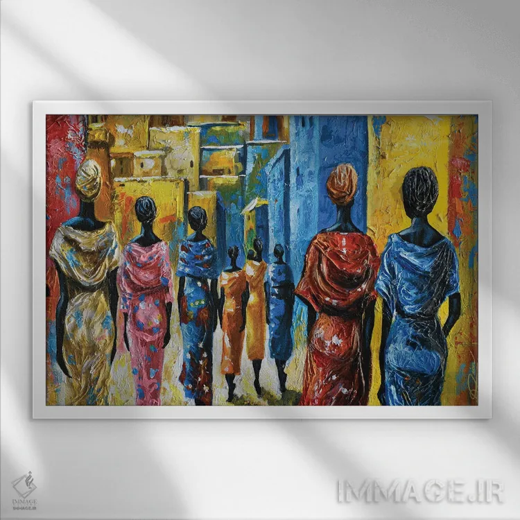 تابلو زیارت زنان اثر دیانجی - نمای قابدار سفید