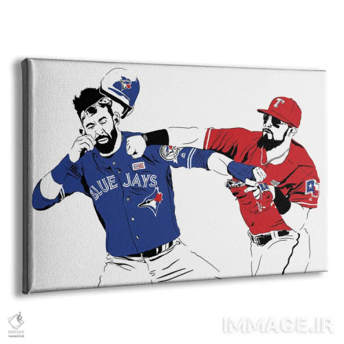 تابلو روگنِد اودور در حال مشتزنی به خوزه باوتیستا (ورزشی) اثر دراپکیک آرت (استودیو/هنرمند) - نمای پرسپکتیو محصول