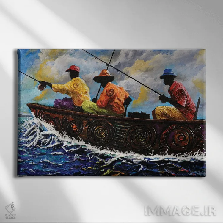 تابلو محل ماهیگیری اثر دیانجی - نمای روبهرو روی دیوار