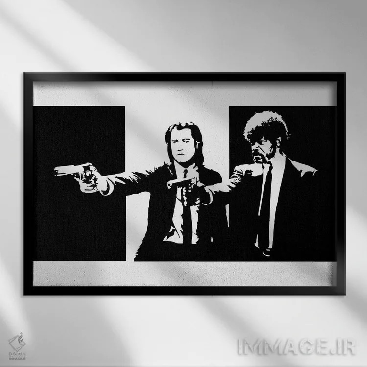 تابلو داستان عامهپسند (فیلم) اثر دراپکیک آرت (استودیو/هنرمند) - نمای قابدار مشکی