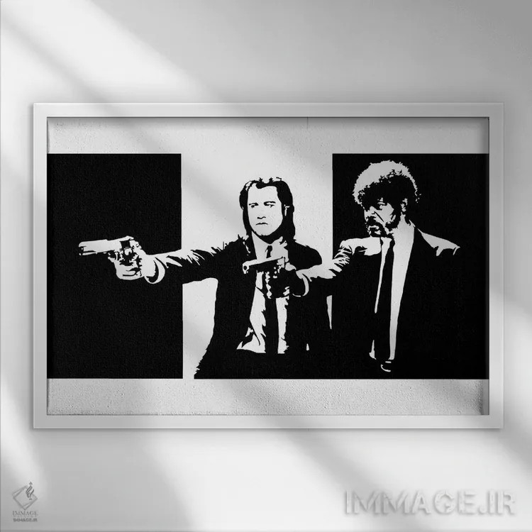 تابلو داستان عامهپسند (فیلم) اثر دراپکیک آرت (استودیو/هنرمند) - نمای قابدار سفید