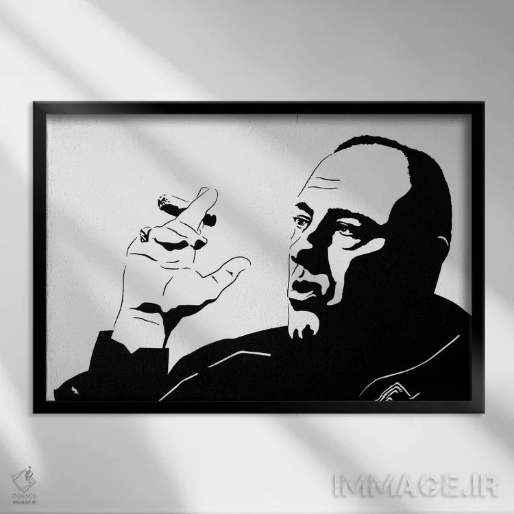 تابلو تونی سوپرانو (شخصیت سریال) اثر دراپکیک آرت (استودیو/هنرمند) - نمای قابدار مشکی