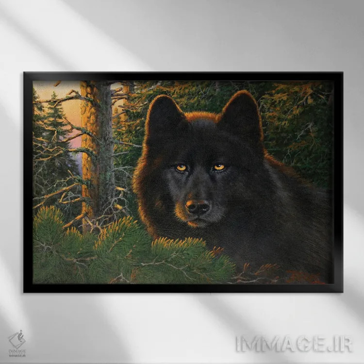 تابلو چشمان شکارچی اثر درک هانسن - نمای قابدار مشکی