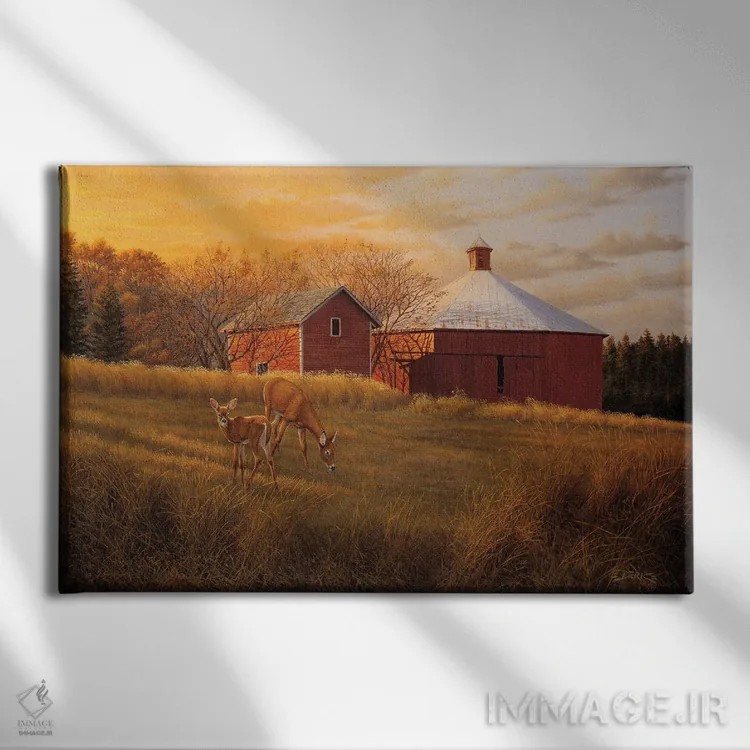 تابلو غروب پاییزی اثر درک هانسن - نمای روبهرو روی دیوار