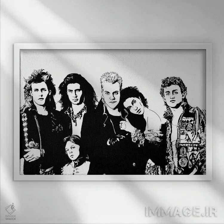 تابلو پسران گمشده (فیلم) اثر دراپکیک آرت (استودیو/هنرمند) - نمای قابدار سفید