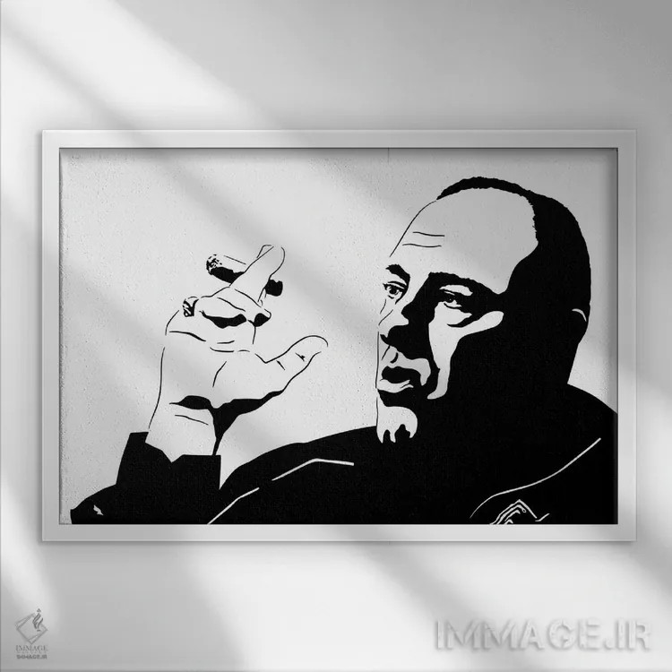 تابلو تونی سوپرانو (شخصیت سریال) اثر دراپکیک آرت (استودیو/هنرمند) - نمای قابدار سفید