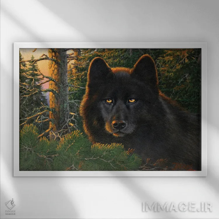 تابلو چشمان شکارچی اثر درک هانسن - نمای قابدار سفید