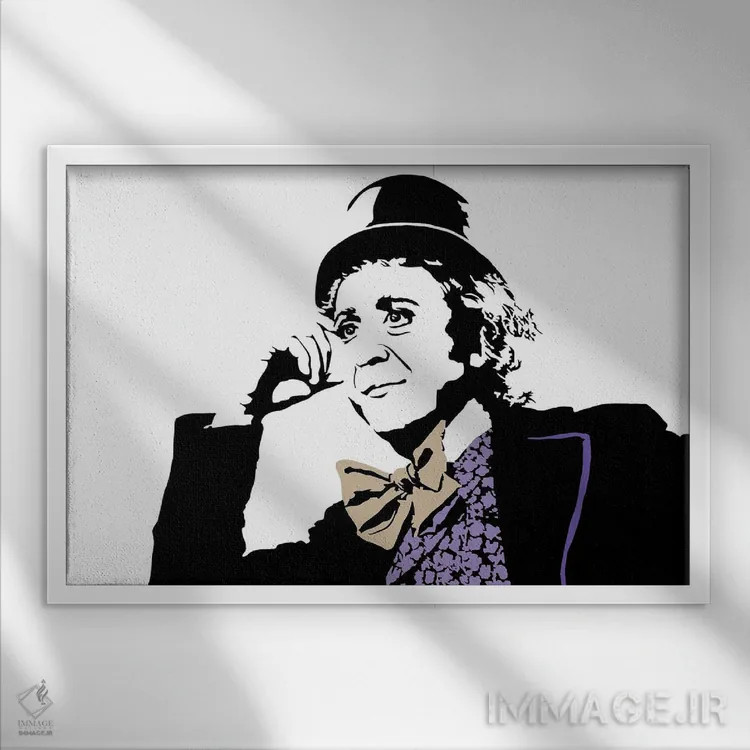 تابلو ویلی وانکا (شخصیت و فیلم) اثر دراپکیک آرت (استودیو/هنرمند) - نمای قابدار سفید