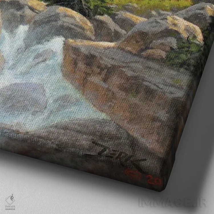 تابلو تنهایی در کوهستان اثر درک هانسن - نمای نزدیک بافت بوم