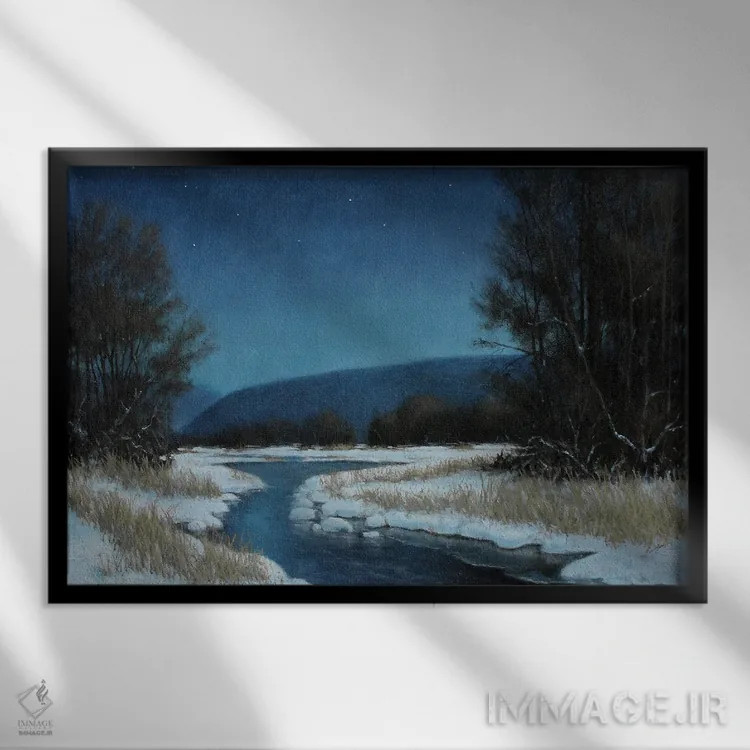تابلو شکوه نیمهشب اثر درک هانسن - نمای قابدار مشکی