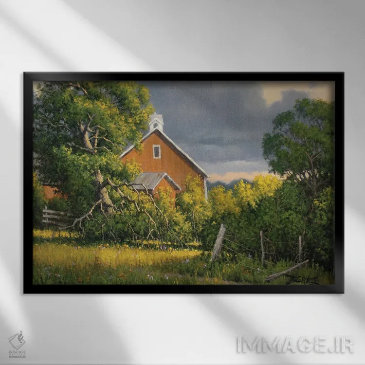 تابلو بارانهای گذرا اثر درک هانسن - نمای قابدار مشکی