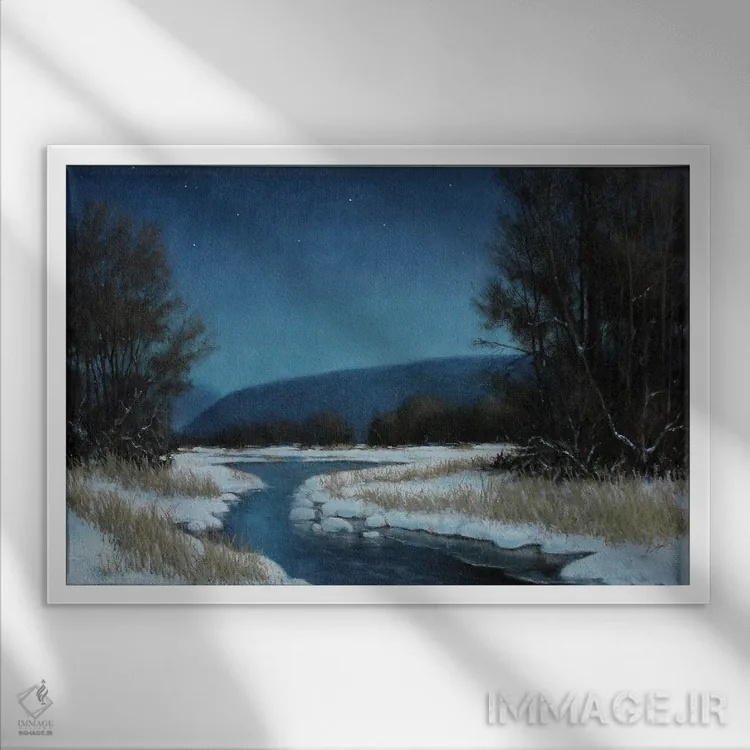 تابلو شکوه نیمهشب اثر درک هانسن - نمای قابدار سفید