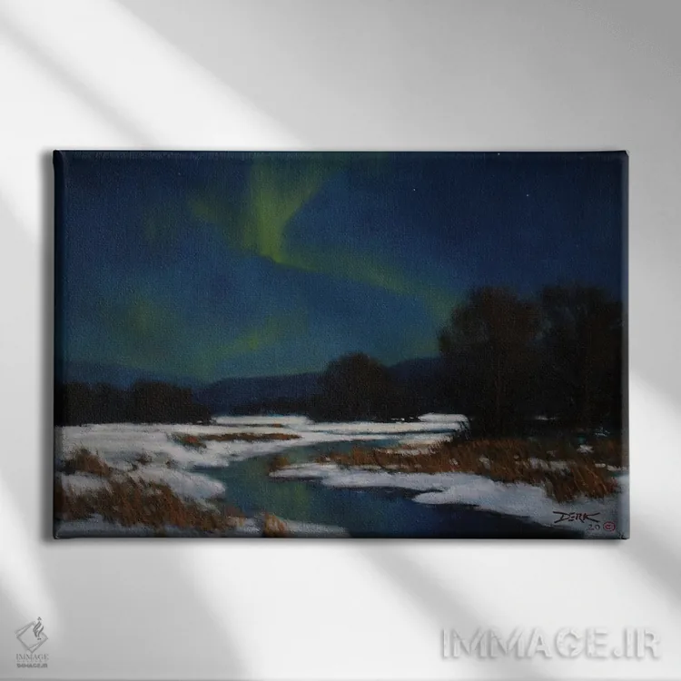 تابلو شبهای زمستانی اثر درک هانسن - نمای روبهرو روی دیوار