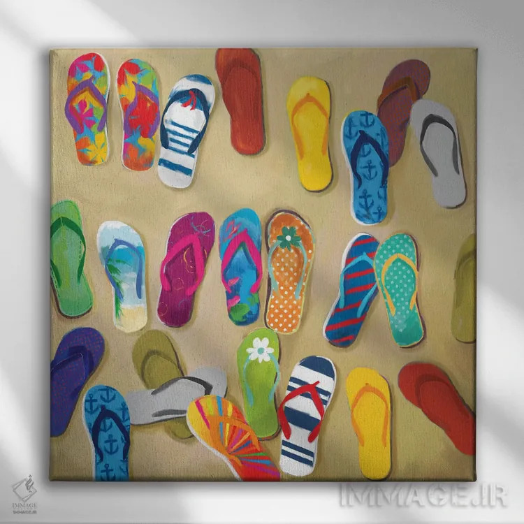 تابلو دمپایی لاانگشتی II اثر دراکو فونتین - نمای روبهرو روی دیوار