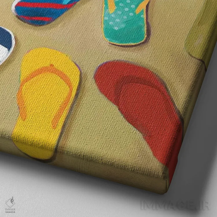 تابلو دمپایی لاانگشتی II اثر دراکو فونتین - نمای نزدیک بافت بوم