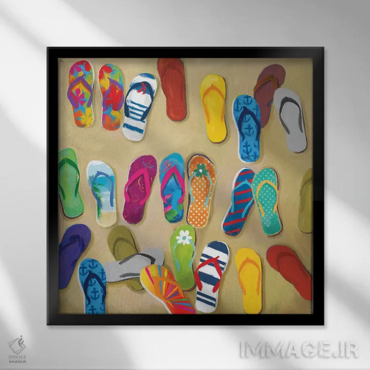 تابلو دمپایی لاانگشتی II اثر دراکو فونتین - نمای قابدار مشکی