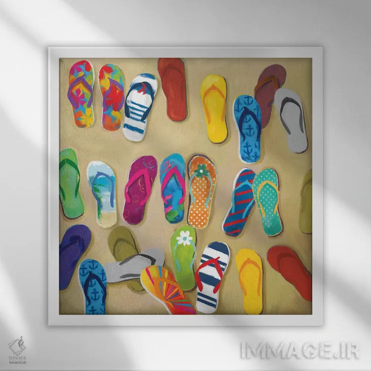 تابلو دمپایی لاانگشتی II اثر دراکو فونتین - نمای قابدار سفید