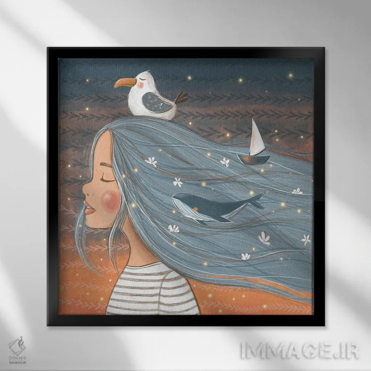 تابلو رویاهای دریا اثر داشا کریوکوا - نمای قابدار مشکی