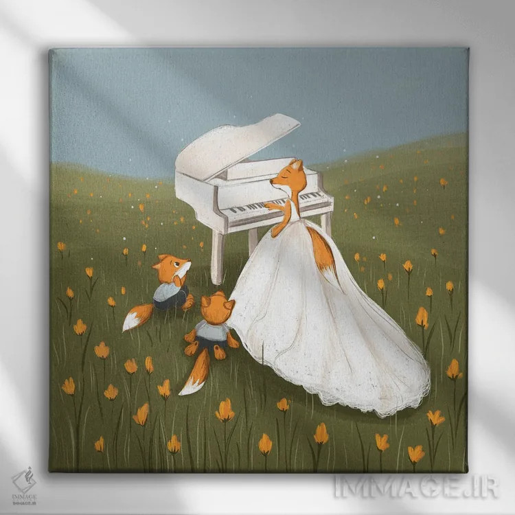 تابلو موسیقی عشق اثر داشا کریوکوا - نمای روبهرو روی دیوار