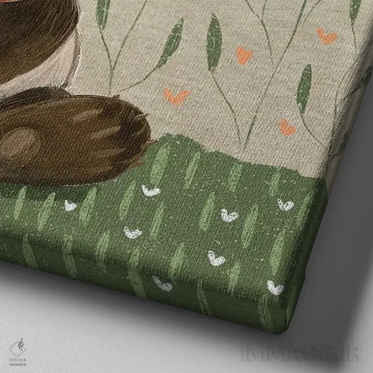 تابلو پاندا (حیوان) اثر داشا کریوکوا - نمای نزدیک بافت بوم