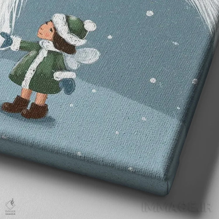 تابلو پری و دوست جدیدش اثر داشا کریوکوا - نمای نزدیک بافت بوم