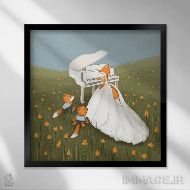 تابلو موسیقی عشق اثر داشا کریوکوا - نمای قابدار مشکی