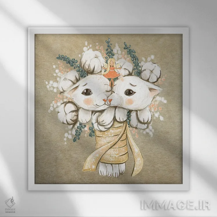 تابلو دستهگل اثر داشا کریوکوا - نمای قابدار سفید