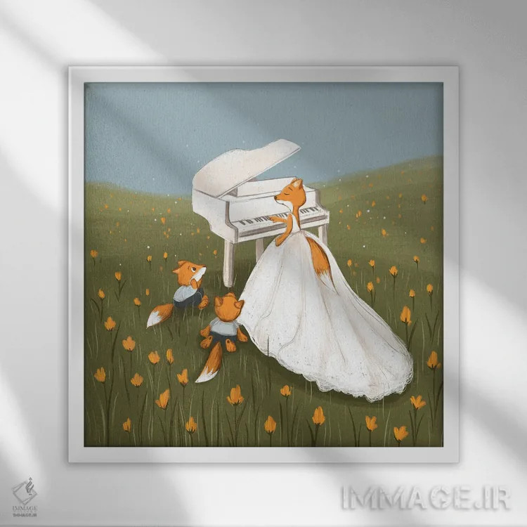 تابلو موسیقی عشق اثر داشا کریوکوا - نمای قابدار سفید