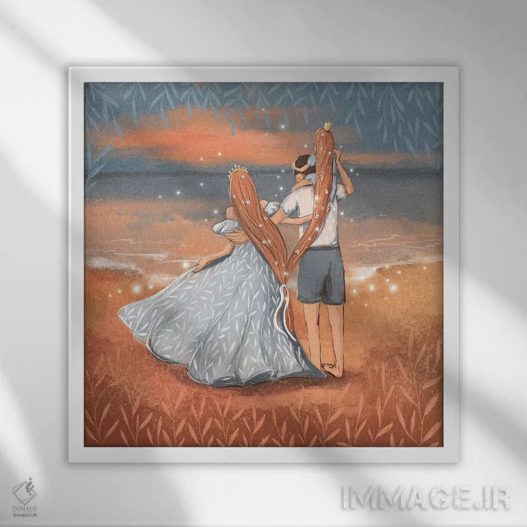 تابلو خانواده شاد اثر داشا کریوکوا - نمای قابدار سفید