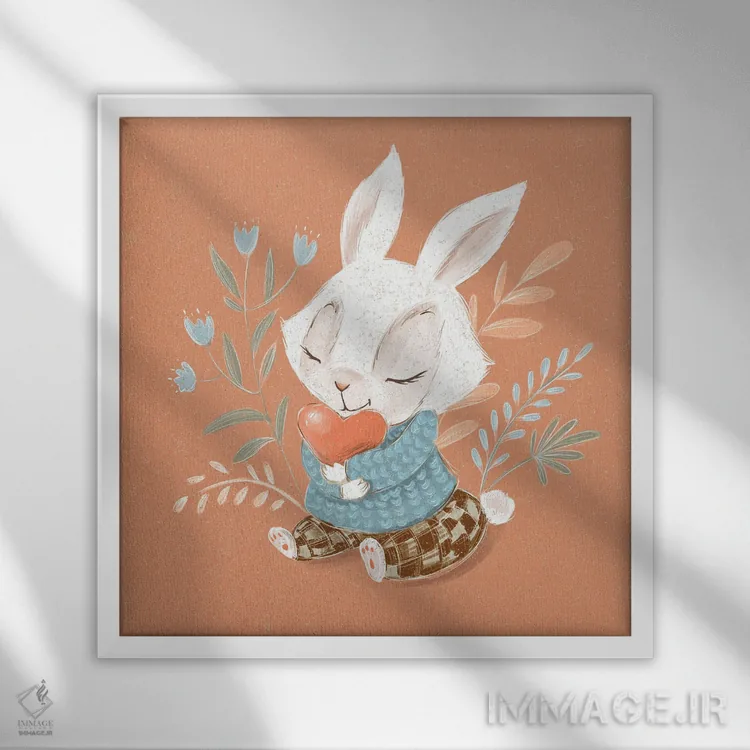 تابلو خرگوش کوچولو اثر داشا کریوکوا - نمای قابدار سفید